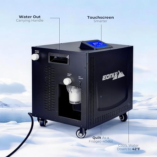 Upgrade 1/3 HP Cold Plunge Chiller, Ice Bath Water Chiller for Cold Plunge Tubs, Built-in Filter & Pump, Remote Control, Insulated Hoses, Energy-Efficient Home and Professional Ice Bath Coolers