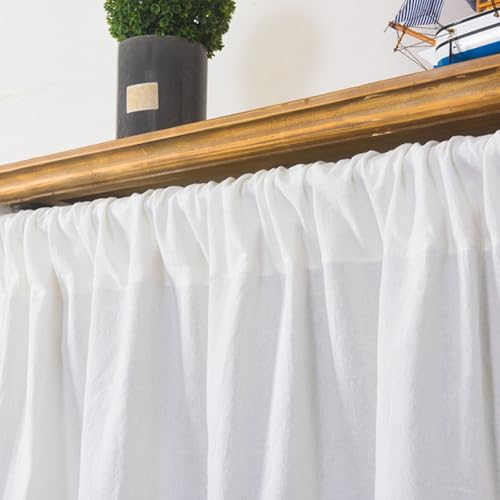 Cortina de bistro semitransparente con ondas para privacidad en salon 6