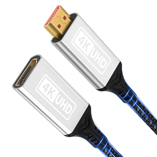 Lumivtx Câble d'extension HDMI 2.0,0.5m 4K@60Hz et 2K@144 Hz,câble en nylon tressé mâle vers femelle,haute vitesse 18 Gbit/s,UHD ARC HDR HDCP...