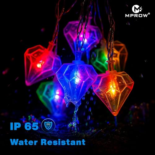 Image of MPROW Diamond Crystal LED String Lights - Multi-Color Decorative Fairy Lights for Home Decoration, Bedroom, Diwali, Christmas, & Parties - 20 LED Decorative Lights (Smart Lighting, Brilliant Living)