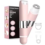 Bikini Trimmer Women 2-in-1 Facial Hair Remover for Women,USB-C Razors Woman,Dual Head Shaver Women with Smart Light for Intimate,Lady Shavers for Woman Pubic Hair for Lip Underarm Body,Travel Lock