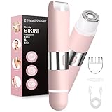 Bikini Trimmer Women 2-in-1 Facial Hair Remover for Women,USB-C Razors Woman,Dual Head Shaver Woman with Smart Light for Intimate,Lady Shavers for Woman Pubic Hair for Lip Underarm Body,Travel Lock