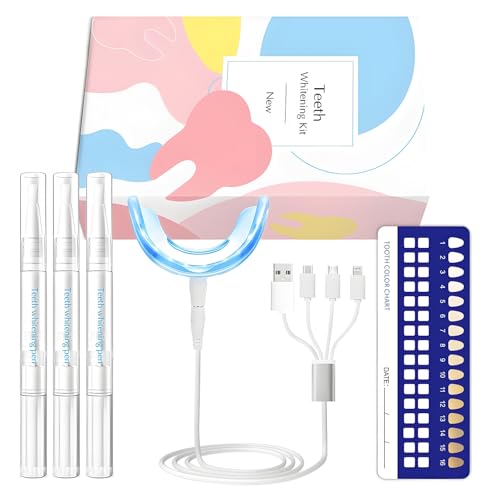TAWEE Teeth Whitening Kit Safe for Sensitive Teeth & Enamel Wired Tooth whitening Accelerator Light...