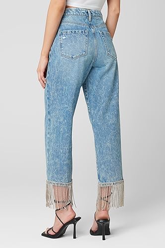 [BLANKNYC] Womens Baxter High Rise Denim Pant with Rhinestone Fringe3