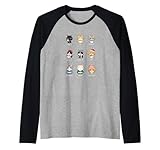 Menú de café Kawaii japonés Vintage Arte de Gato de Aspecto Fresco Camiseta Manga Raglan