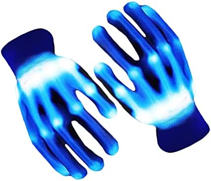 UWEIDOIT LED Gloves, Flash Finger Lights Gloves, 3 Colors 10 Modes Colorful Light Up Gloves Glowing Christmas Costume Clubbing Party Favors Toys for Boys Girls