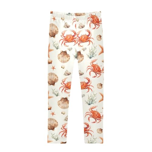 Girls' Athletic Leggings Ankle Length Yoga Dance Pants Kids Teen 4T Crab Shell