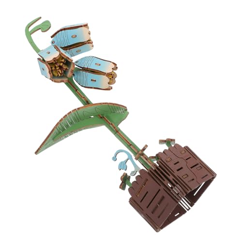 HEMOTON Kit de Puzzle Bois Fleurs DIY sans Colle pour Adultes Modèle Bouquet Artistique à Assembler Décoration Maison Naturelle et Cadeau Créatif