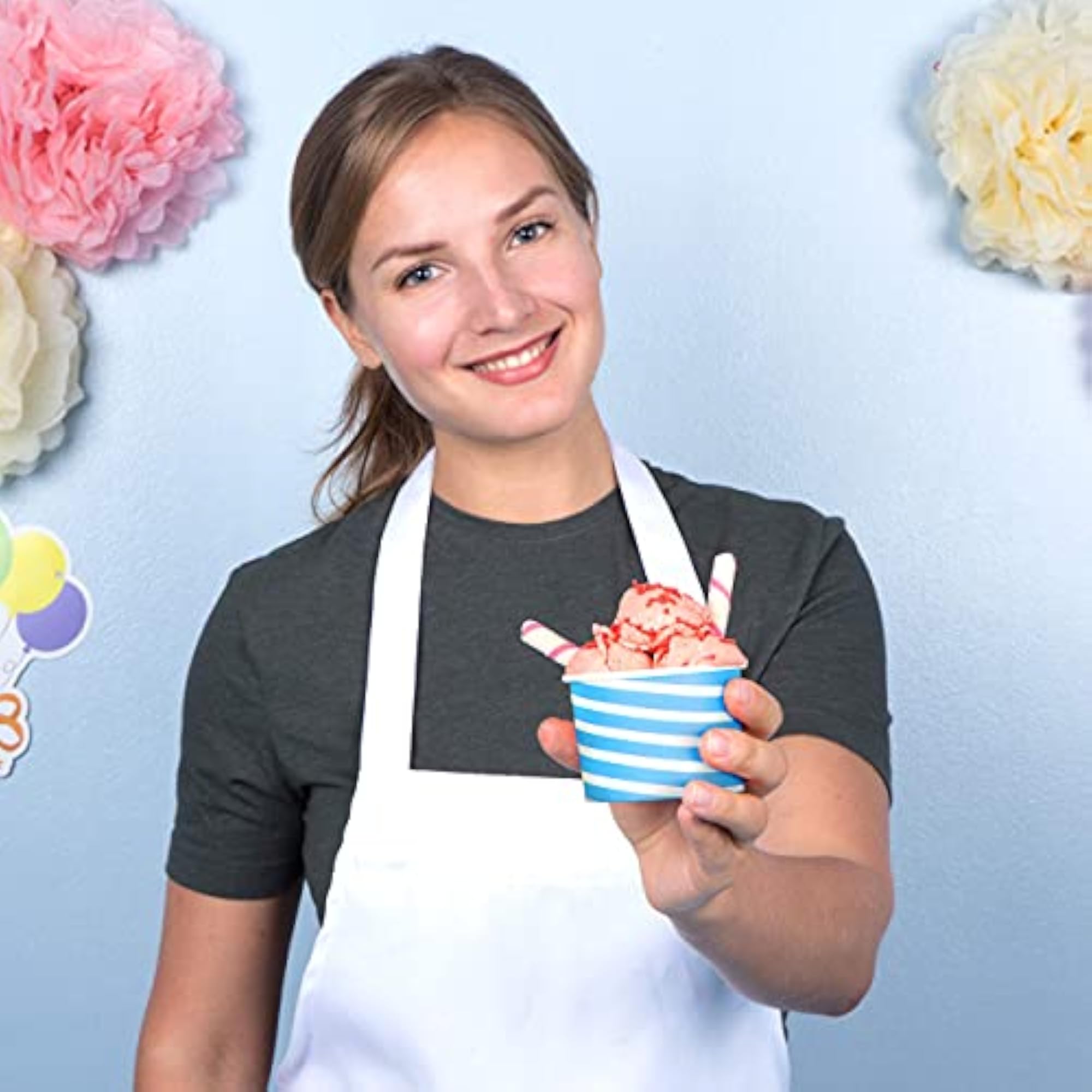 Ice Cream Cups, 100 Pack Sundae Cups