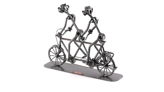 Steelman24 I Omini di Viti Bicicletta Holland con Piastra di Incisione Personale I Idee Regalo Originale I Soprammobili in Metallo I Modellino