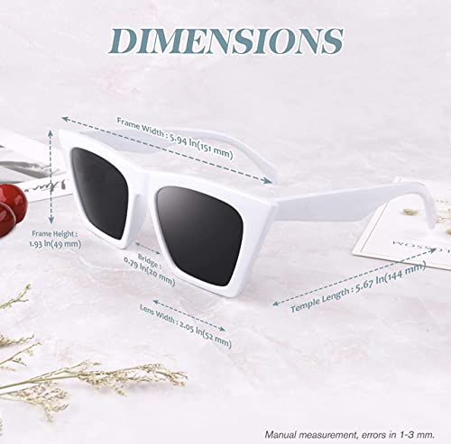 Image of ARICKS Vintage Square Cat Eye Sunglasses Women Retro Trendy Sunglasses