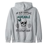 sweat sans capuche homme original Design sarcastique avec crâne et papillon, clin d’œil à toutes les femmes gentilles mais pas stupides. Idéal pour ado, amie ou collègue un peu rebelle.