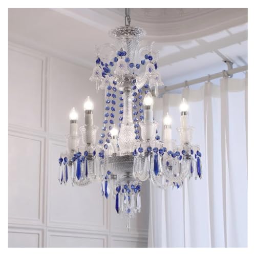Image of French White Candle E14 Led Chandelier Living Room Luxury K9 Crystal Pendant Lights Home Decor Lustre