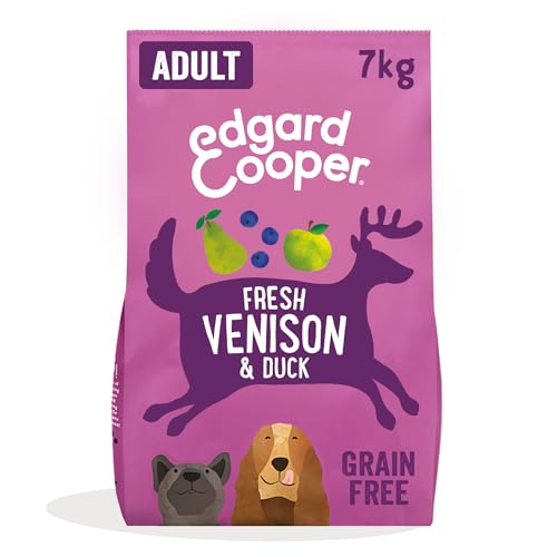 Edgard & Cooper Crocchette Cani Adulti Cibo Secco Senza Cereali Mangime Naturale 7kg Cervo e Anatra Fresco, Alimentazione Completa, Sana ed Equilibrata per Cani di Ogni Taglia