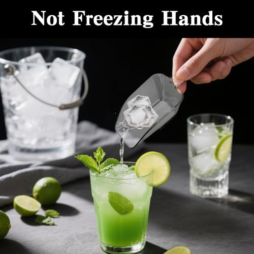 12 Pcs Clear Plastic Ice Scoop, Medium Multi Purpose Plastic Ice Scoop Sets, Ices Cube Scoops for Freezer Ices Machine Dry Goods Canisters Candy Buffet Kitchen Food Coffee Wedding Desserts(6.7 Inch)