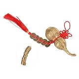 Chiński Feng Shui Mosiądz Wu Lou, Powodzenia Wu Lou, Kolekcjonerska Moneta Chińskiego Węzła Feng Shui, Wisząca Tykwa Hu Lu, Amulet Uroku Posągu Dyniowatych na Szczęście/Bogactwo/Spokój/Sukces