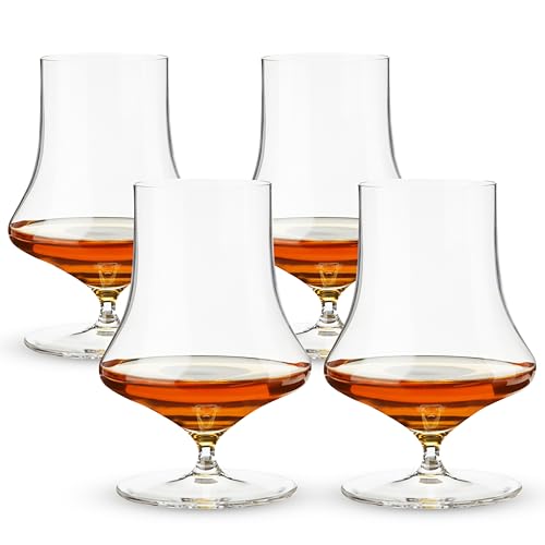 Spiegelau Willsberger Whiskey Glasses Set of 4 - European-Made Crystal, Modern Cocktail Glasses, Dishwasher Safe, Professional Quality Cocktail Glass Gift Set - 12.9 oz
