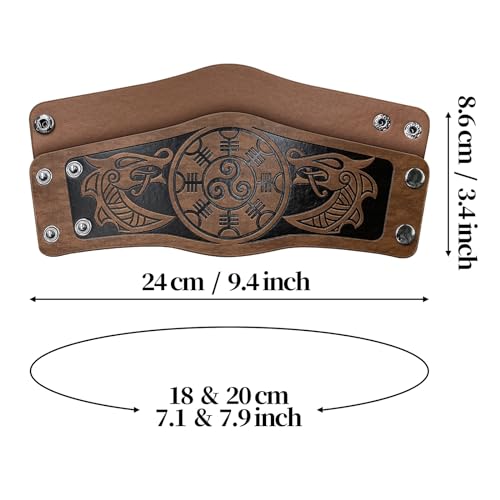 Bracelets médiévaux en cuir AZORA, manchons robustes aux finitions soignées