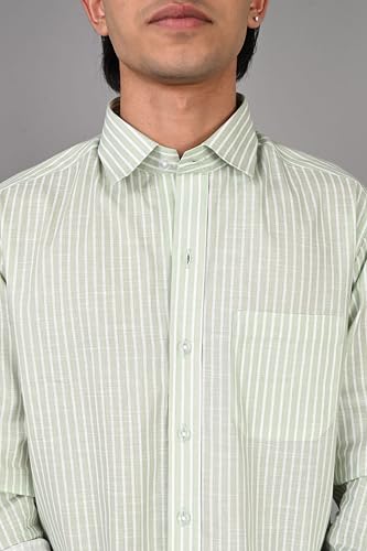 Image of Men Regular Fit Shirt Colour Light Stripes Cotton Shirts for Men
