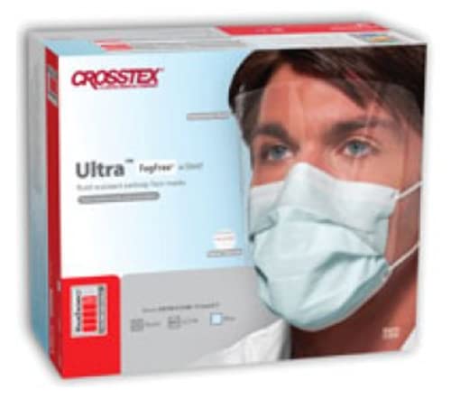 Crosstex CR-GCPW Ultra Fogfree Earloop Mask with Shield Blue (Pack of 25)