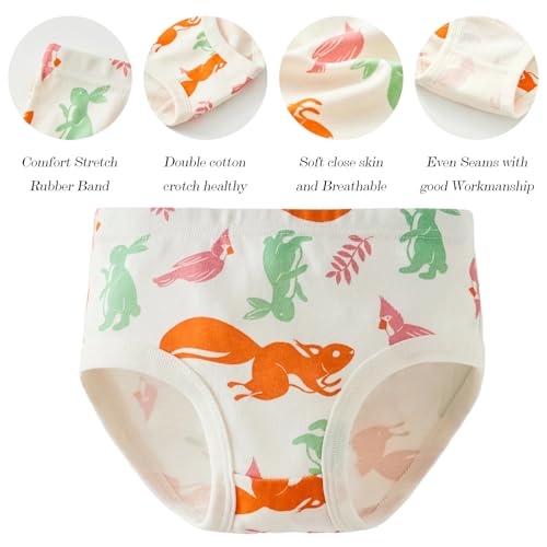 Girls Cotton Underwear Briefs, Multicolor Pattern Pack with Cute Prints, Soft Comfort Panties, 12Pack2