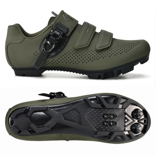Image of Mens Mountain Bike Cycling Shoes Women, MTB-Shoes Compatible Installation SPD Cleats
