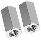 Seimneire 2 Pcs M8 x 1.25 Pitch 25mm Length Hex Coupling Nut, 13mm Width Stainless Steel Nuts Connector Nut, Rod Coupling Nuts Hexagon Nut Threaded Coupling Nut Replacement (Metric)