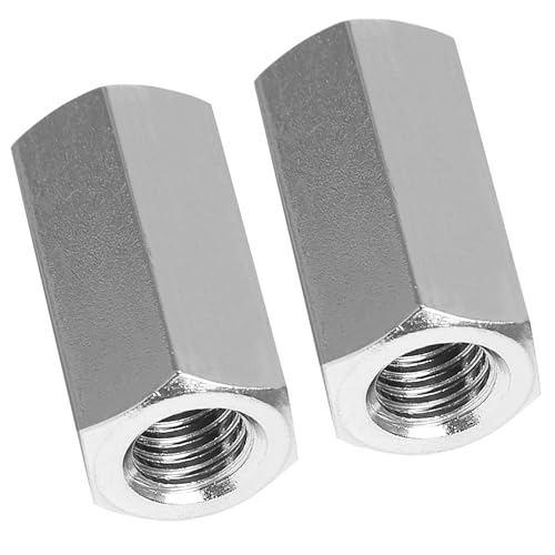 Seimneire 2 Pcs M8 x 1.25 Pitch 25mm Length Hex Coupling Nut, 13mm Width Stainless Steel Nuts Connector Nut, Rod Coupling Nuts Hexagon Nut Threaded Coupling Nut Replacement (Metric)