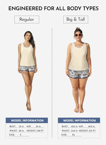 Image of Aleumdr Womens Athletic 3 Piece Tankini Swimsuits with Shorts Swim Tank Tops with Sports Bra and Boyshorts Bathing Suits