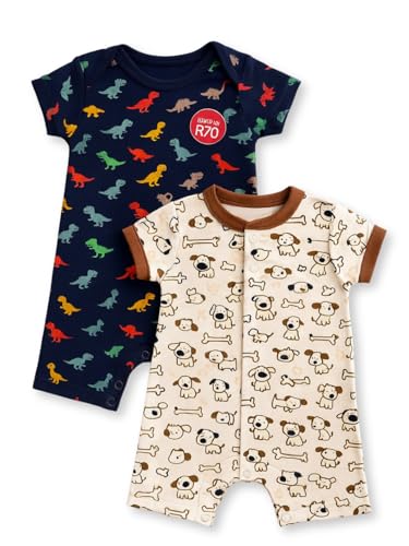 Image of TuddyBuddy 100% Cotton Romper /Jumpsuit /Bodysuit Set for Baby (Pack of 2 Playsuits)