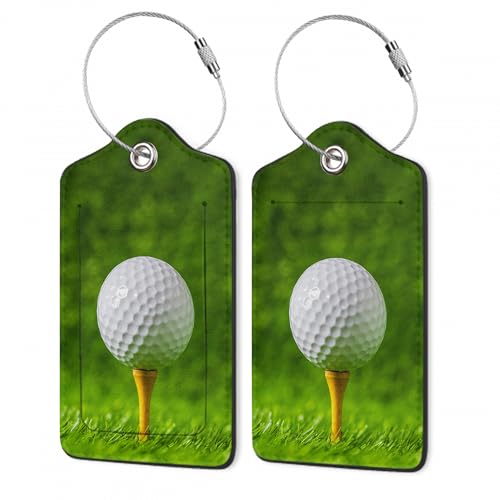 Luggage Tags for Suitcase,2 Pack Golf Ball Luggage Tag with Privacy Flap,Name ID Label and Metal Loop for Women Men Teens Travel