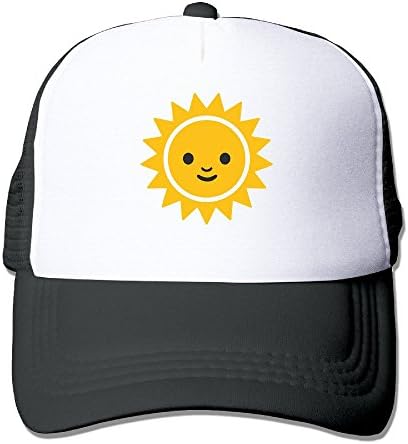 LINNA Emoji Sunshine Face Emoticon Cotton Hats Mountain Climbing Snapback Hat For Outdoor Sports Black