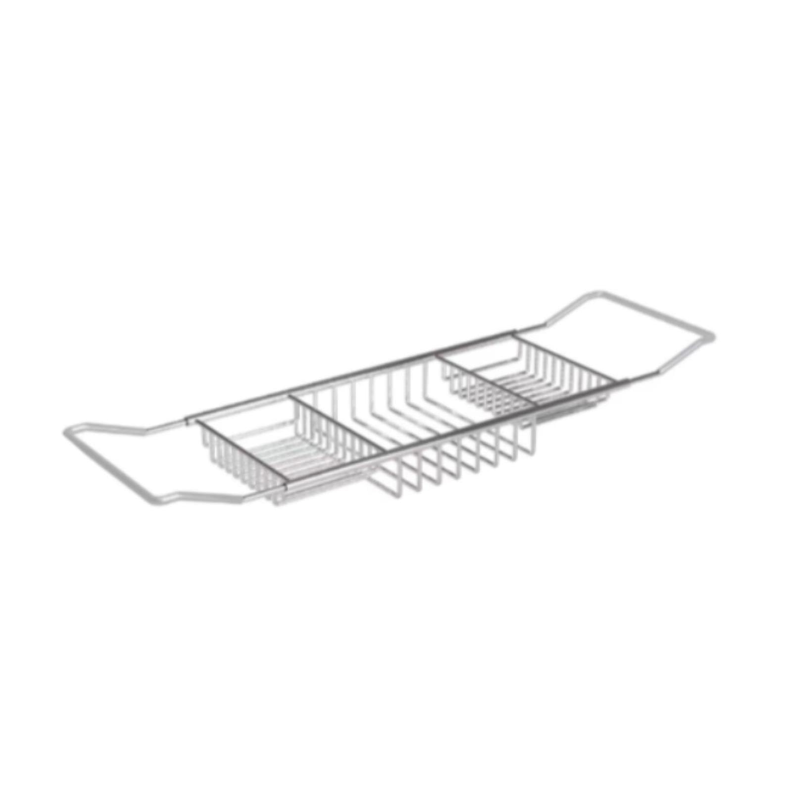 JKJZSALJ Rose Gold Bathtub Tray - Adjustable Over Tub Shelf For Shampoo & Soap Stylish Bathing Rack With Stand Perfect For Relaxing Spa Experience And Home Decor-Silver