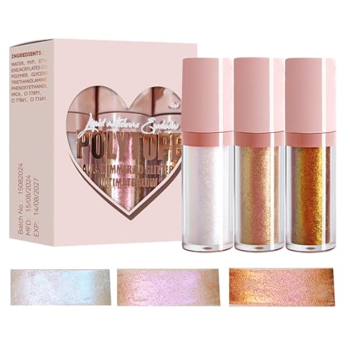 Chameleon Eyeshadow - 3X Intense Color Shifting Eyeshadows - All Day Wear Highly Pigment Eyeshadows For Carnival Chameleon Liquid Eyeshadow Set Eyeshadow Liquid Metal Color Changin