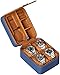 ROTHWELL Étui de rangement de voyage pour 5 montres | Protection portable robuste avec fermeture éclair pour tous les bracelets et montres intelligentes jusqu'à 50 mm (bleu / tan)