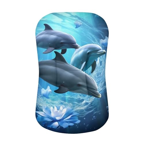 Tongluoye Dolphin Flower Baby Lounger Cover for Newborn Organic Infant Lounger Cover Washable Breathable Baby Nest Cover for Girl Removable Slipcover for Girls Boys 0-12/0-24 Months Blue