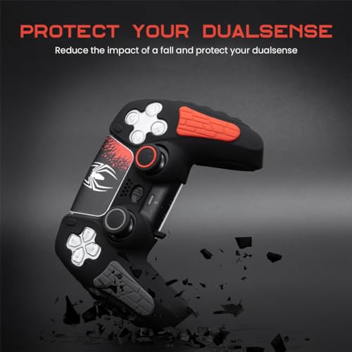ZORBES® PS5 Controller Cover Silicone Cover Skin Cover for PS5 Non-Slip Sweat Proof Controller Cover with Thumb Grip Caps, Joystick Protectors and Cover Wrap Sticker Silicone Skin Cover Set for PS5