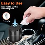 Car Trash Can, 2 Packs Mini Cup Holder Car Garbage Can with Lid - Image 3