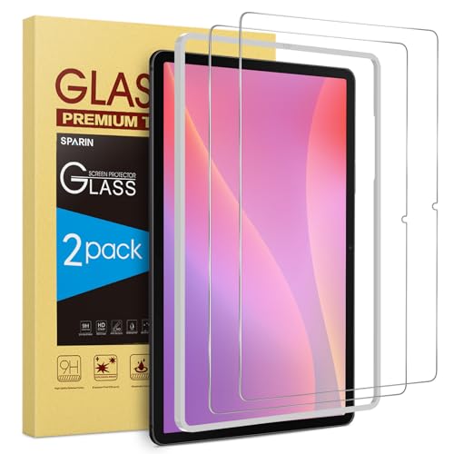 SPARIN 2 Pack Screen Protector for Samsung Galaxy Tab S10 Lite/S10 FE/S9 FE 5G 10.9 inch & Galaxy Tab S9 11 inch, with Easy Installation Frame, 9H Tempered Glass Case Friendly/S Pen Compatible