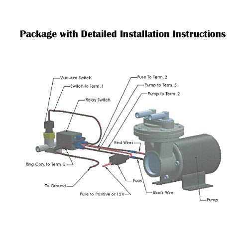 Image of Dracarys 28146 Electric Vacuum Pump Kit For Brake Booster Vacuum Pump Electric Vacuum Pump For Brakes