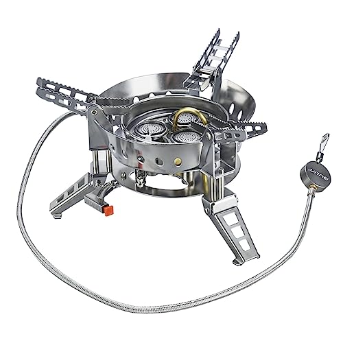 Bulin Gaskocher mit Piezozündung, Campingkocher Hohe Belastbarkeit 75KG,Winddicht,Outdoor kocher...