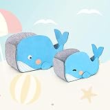 Lucky Sign - Aufbewahrungsbox Kinder Spielzeugkiste aus Filz faltbar für Jungen & Mädchen Spielzeug-Organizer,43X19X24cm,Vater und Sohn eines Wals Set