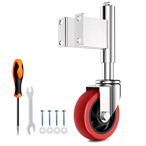 HomeGoGo Federbelastete Torrollen 125 mm Robustes Hardware Stahltüren bis zu 200 kg tragen für den Einsatz auf dem Bauernhof, im Anwesen und zu Hause Rot Cover