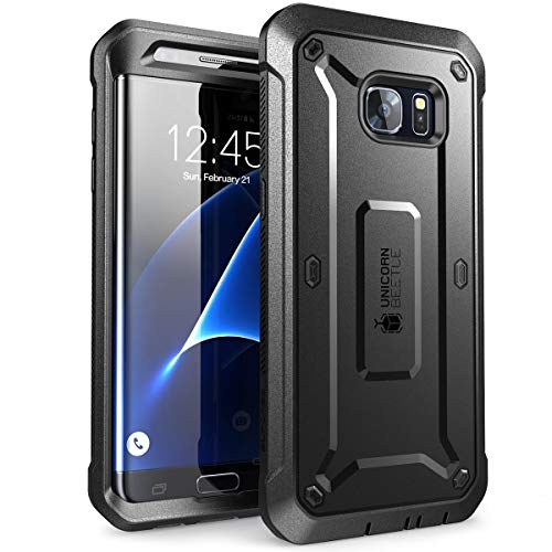 SUPCASE Unicorn Beetle Pro Series Case Designed for Galaxy S7 Edge, Full-Body Rugged Holster Case Without Built-in Screen Protector for Samsung Galaxy S7 Edge (2016 Release) (Black/Black)
