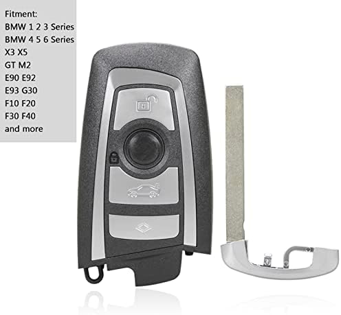 HooRLZ BMW Key Fob Replacement For BMW 1 2 3 4 5 6 7 Series I8 X5 GT X3 M2, For E90 E92 E93 G30 F10 F20 F30 F40 F45 Remote Car Key Cover Case, 4 Button BMW X5 Key Fob, I8 Key Fob