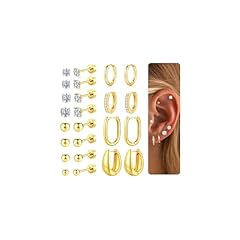 Gold - Flat Back Earrings Hoop Earrings