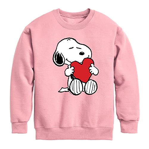 HYBRID APPAREL - Peanuts - Valentine's Hugging Heart - Toddler And Youth Crewneck Fleece Sweatshirt