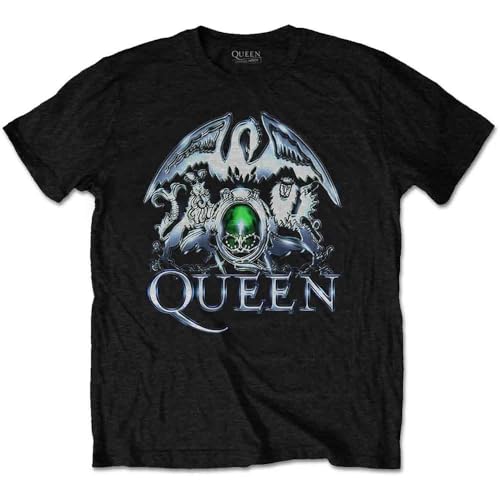 Image of Queen Metal Crest Official Tee T-Shirt Mens Unisex (X-Large) Black