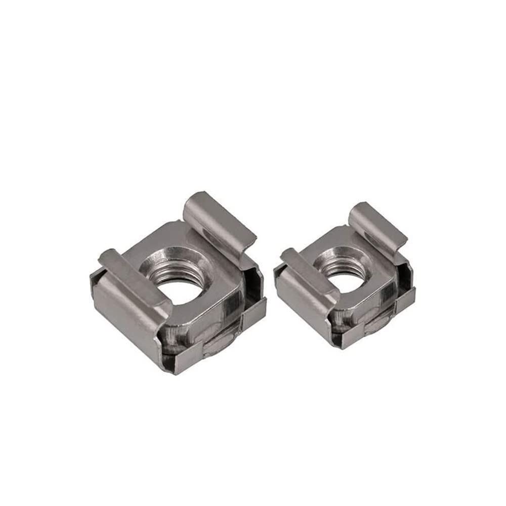 Cage Nuts,Small Parts, 304 Stainless Steel Quartet Floating Nut Cassette Elastic Enclosure Card Cage Nuts(M6 10pcs)