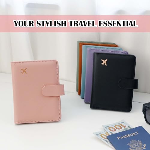 Image of Melsbrinna Premium Leather Passport Holder Covers Case, Waterproof Rfid Blocking Travel Wallet Passport Holder with Pen Holder, Cute Passport Book for Women /Men